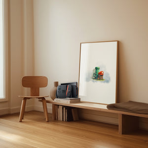 Framed Mario-inspired digital print, with green pipe and red hat. Purchase for a chance to win a Nintendo Switch 2 console.